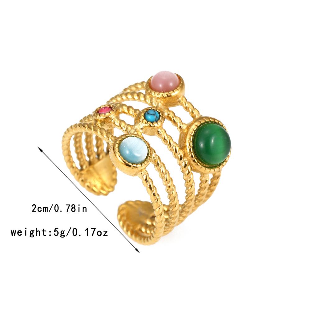 Light Luxury Retro High-end Ring Titanium Steel Does Not Fade Women's Niche Design Ring Stainless Steel Open Jewelry Flower