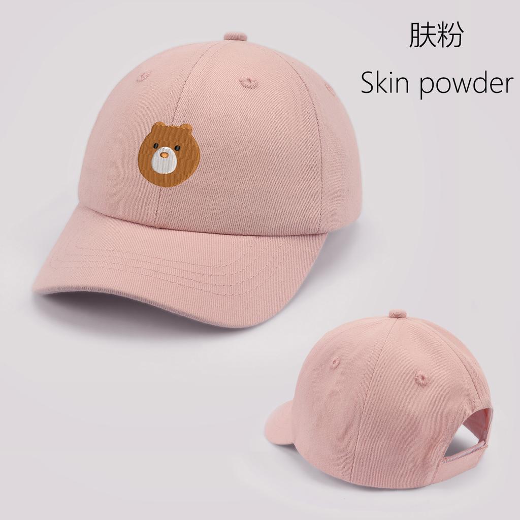 Cartoon Round Face Bear Baby Baseball Cap Cute Solid Color Toddler Sun Hat with Ears Summer Adjustable Kids Boy Girl Peaked Cap