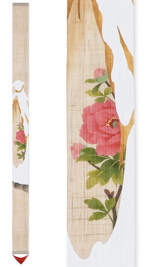 Narrow Tapestry Linen Interior Tapestry Wall Hanging "Winter Peony" 100% Hand-dyed