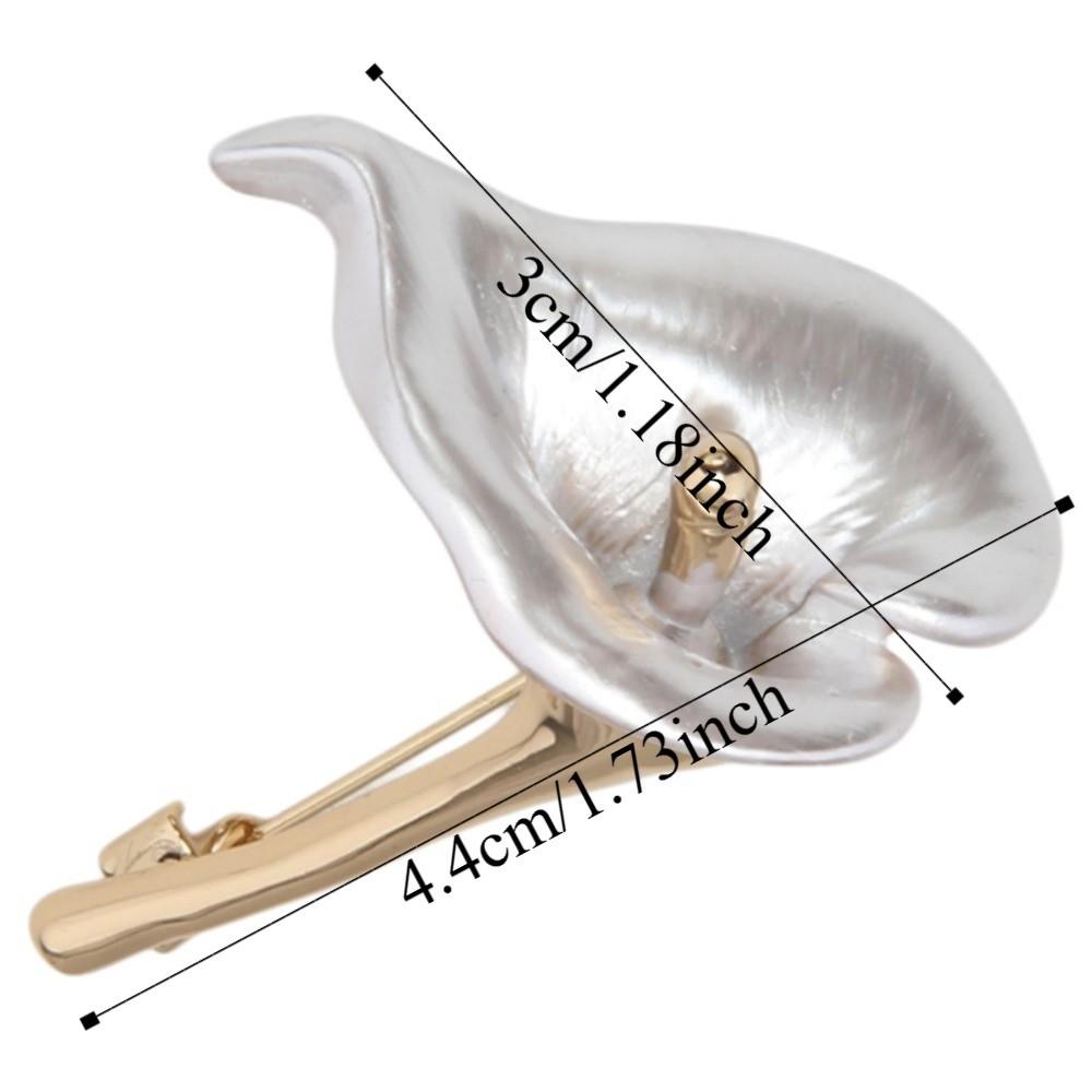 Corsage Ornament Calla Brooch French Style Metal Glossy Brooch Uniform Zantedeschia Pins  Party