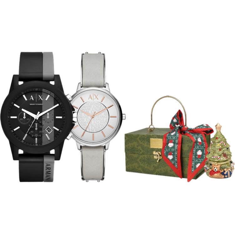 ARMANI EXCHANGEAE Wrist Watch Quartz Movement Leather Strap Black Dial Unisex AX5311-AX1331