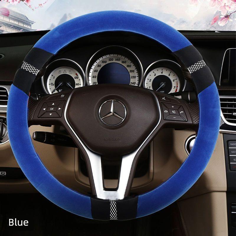 Winter Kurzflor Auto Lenkradbezug Ganzjahres Universal Trendig Stilvoll Fussel frei Rutschfest Warm Griffabdeckung