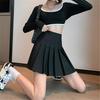 Women's Gray High-Waist Pleated A-line Skirt - Spring/Summer 2024, Autumn/Winter Midi, Slimming Fit, Petite Sizes Available