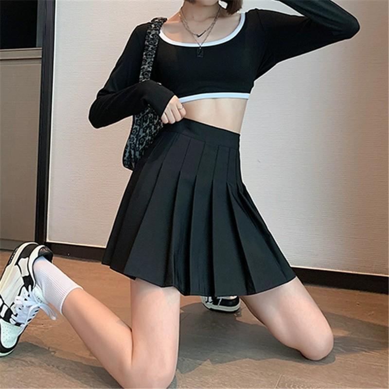 Women's Gray High-Waist Pleated A-line Skirt - Spring/Summer 2024, Autumn/Winter Midi, Slimming Fit, Petite Sizes Available