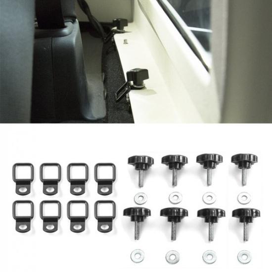 Quick Removal Fastener Thumb Screws + D Rings Anchor for Jeep Wrangler 2007-2017