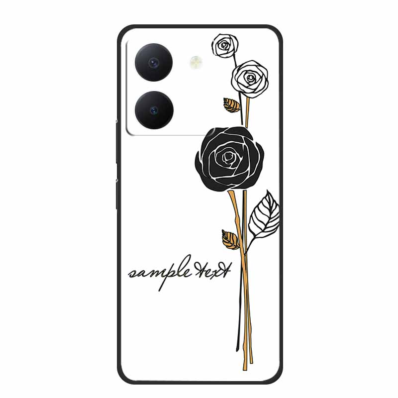 3D Emboss Case For Vivo Y27s Phone Case Relief Black Silicone Soft Back Cover Coque Funda For Vivo Y27s Case Y 27 s Capas 6.64"