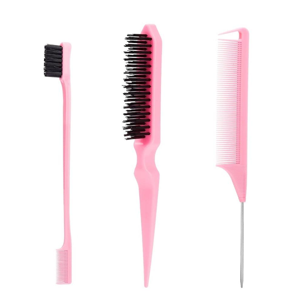 

Long Lasting Hair Edge Brush Smoothness Hair Brush Hot Hair Bun Accessory for Frizz Control hair comb set