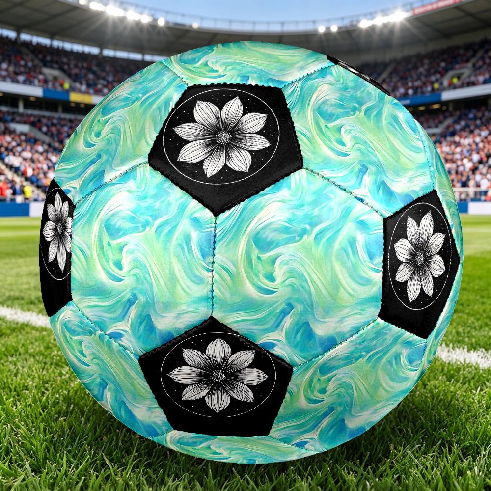 1PC Marble Abstract Waves Floral Mandala Soccer Ball Size 5 Football Machine Sewn Indoor/Outdoor Universal Football Gift W29