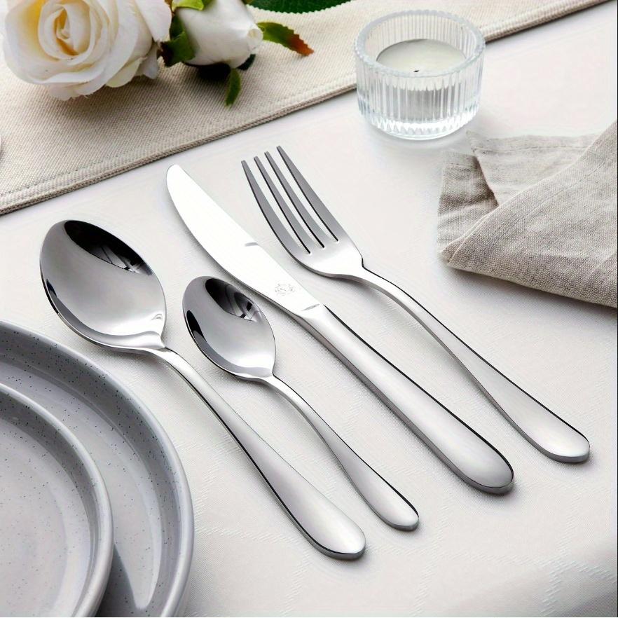 24Stainless steel cutlery set - Mirror-polished fork  knife  and spoon set  Suitable for home use  Hotel Weddings and banquets Dishwasher