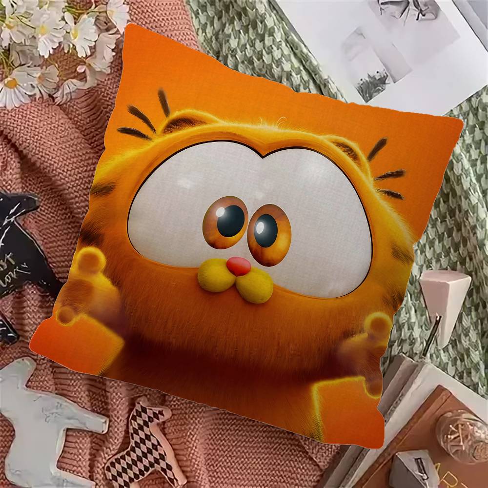 G-Garfields Cute Fashion Cartoon Cat Pillow Cover Design Cushion Cover Decor Holiday Decorati 12x12Inch