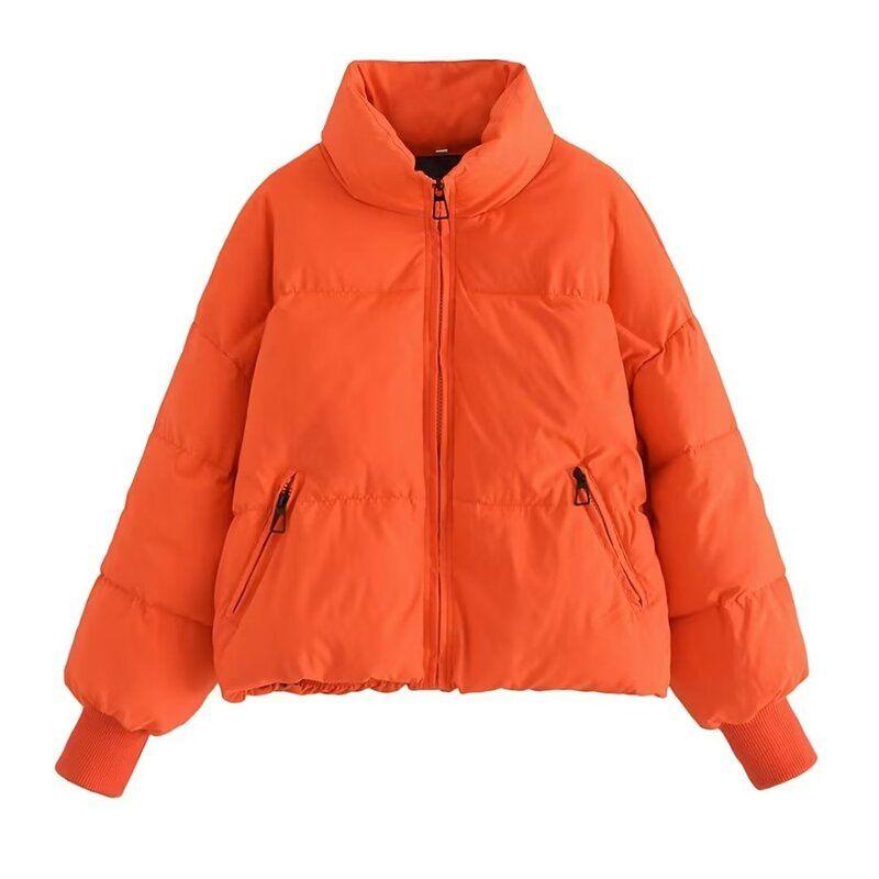 

Fashion Wind 2023 Winter New Women s Clothing Idle Style Easiest for Match Loose Cotton Coat Short Western Style Bread Coat Cotton-Padded Coat Orange L