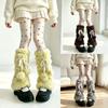 Plush Leg Warmers for Fall and Winter Layering, with Flared Lower Openings, and Bowknot Accent, Thick Faux Furs Boot Covers Long Socks for Women