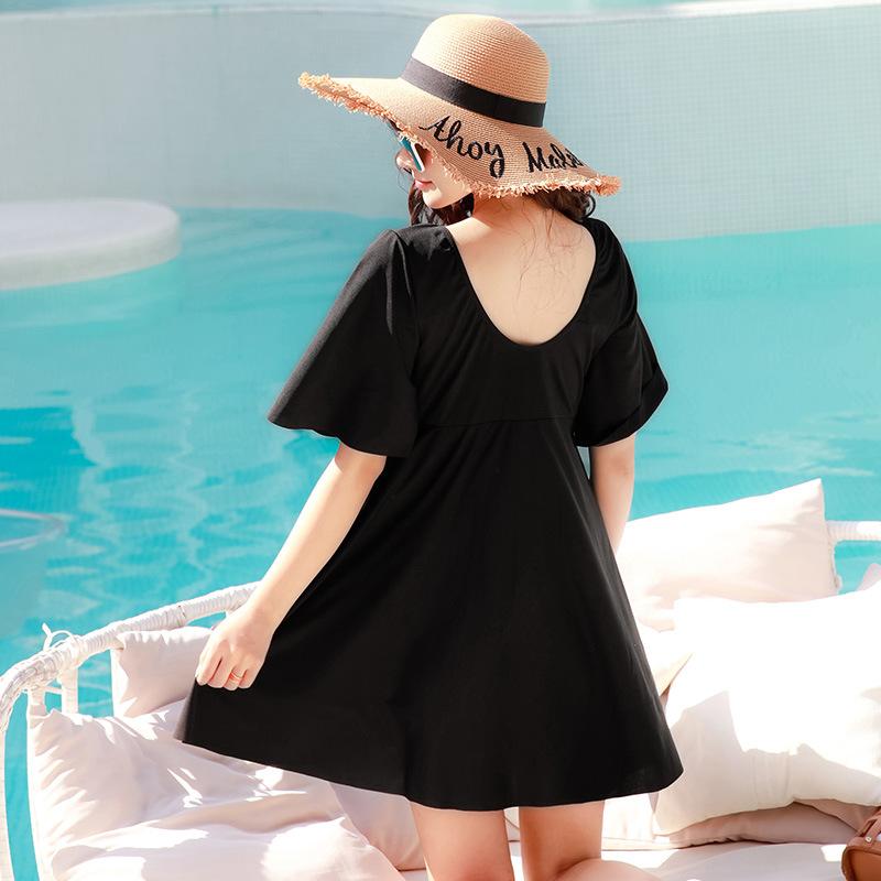 Large Size Swimming Costume for Women Summer Swimwear for Micro Chubby Girls Loose One-piece Dress Cover Fat Show Thin