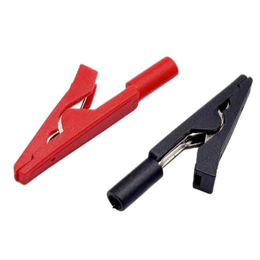 Mini Multimeter Probe Cable Insulated Banana Female Adapter Battery Test Clip for Battery Testing