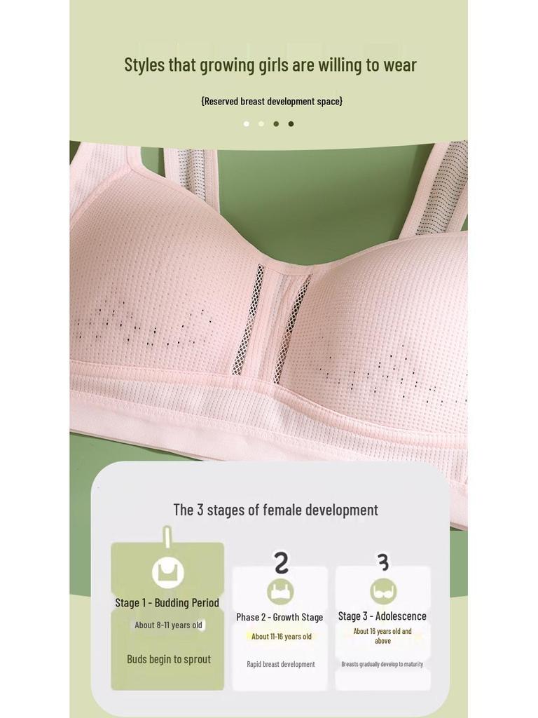 Anfiya Junior High Breathable Girl's Bra - Soft, Smooth Pullover Vest Design