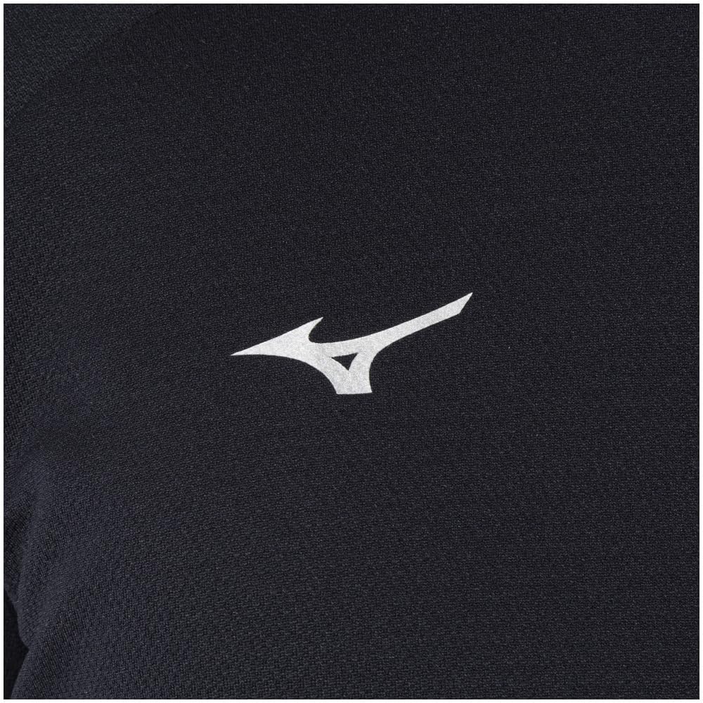 Mizuno Breath Thermo Training Long Sleeve and 32MAB543 Wear, T-Shirt, Moisture-Wicking Heat-Generating, Men's, Black,