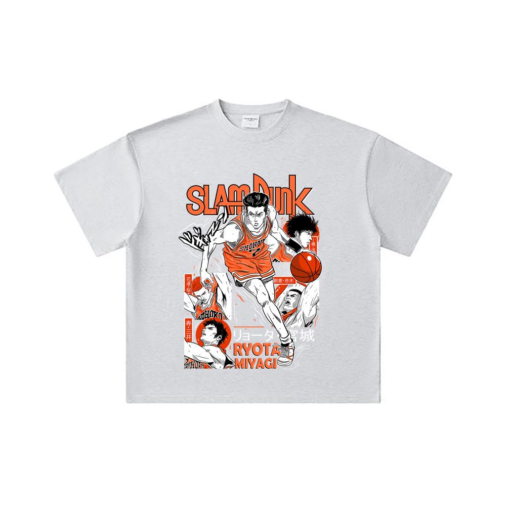 260 GSM Double Yarn 32 Count 100% Cotton Slam Dunk V5 Ryota Print Unisex Heavy Cotton T Shirt