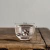 Japanese Style Glass Tin Plum Blossom Water Cup Flower Kung Fu Tea Drinking Mug Transparent Teacup