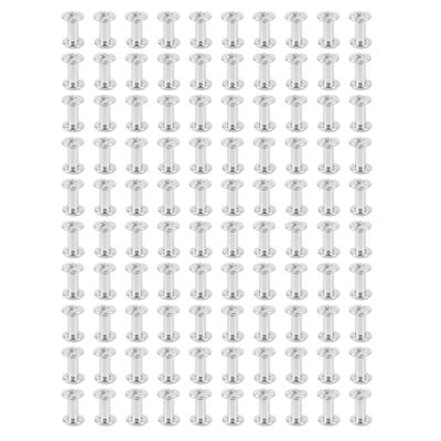 100 Sets Screw Rivet M2 Stainless Steel High Strength Round Flat Head Binding Screws 3x6x6mm 0.12x0.24x0.24in