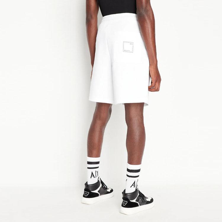 Armani Exchange SS23 Solid Color Straight Leg Shorts Men shorts White 3RZSBB-ZJCAZ-1100
