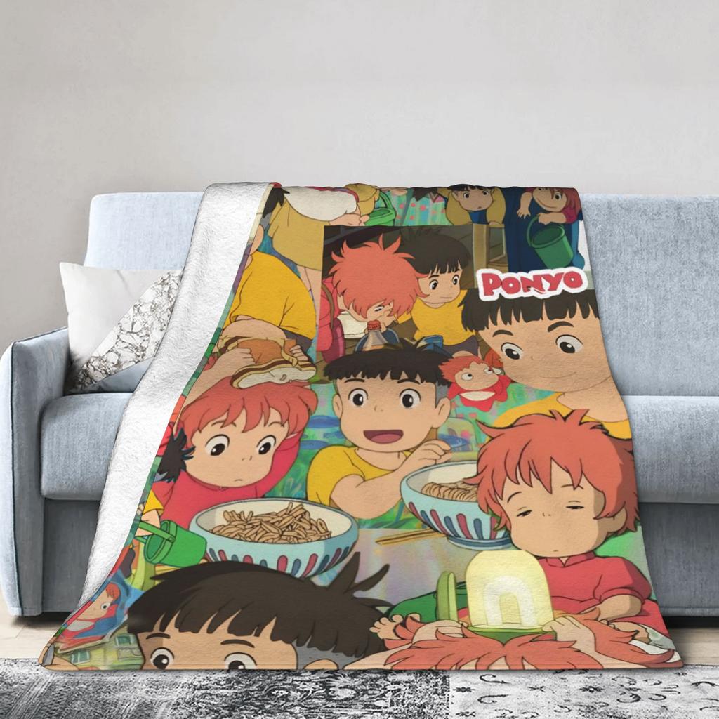 P-Ponyo Anime Film Blanket Super Soft Cozy  Throw Blankets for Couch 50x60 Inch Multi-size Quilt