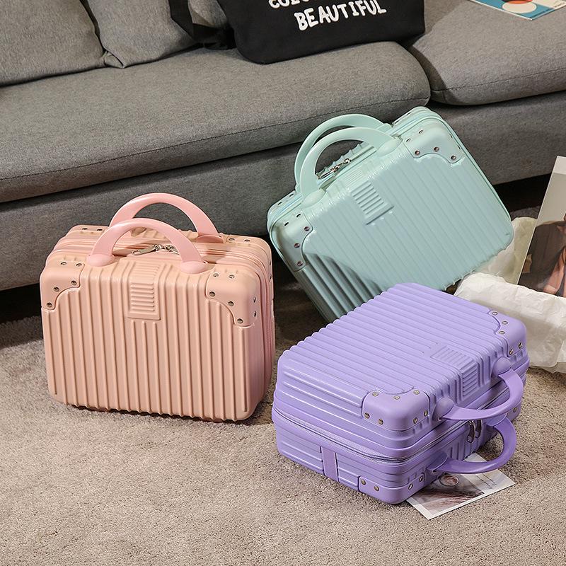 14-Inch Retro Makeup Case: Cute, Portable Travel Storage for Women and Students