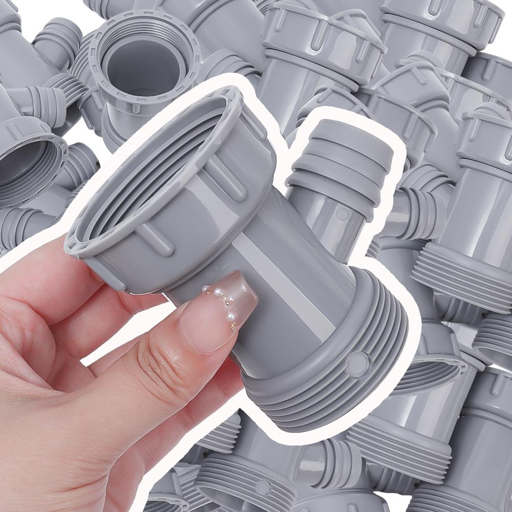 Sink Drain Adapter Pipe Tee 45mm Internal Threads Y-Shaped Single Hole Overflow Kitchen Sewer Branch Connector Thread Fittings