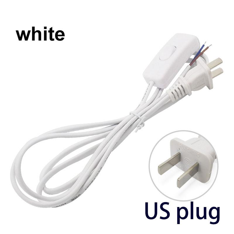 Transparent White Black UK AU EU US AC Desk Lamp Power Supply Extend Connector Adapter Cable Repair Cord Electric Switch Plug