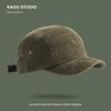 Unisex 5-Panel Corduroy Cap, Solid Color Baseball Hat Japanese Retro Style, Adjustable Casual Hat for Fall Winter