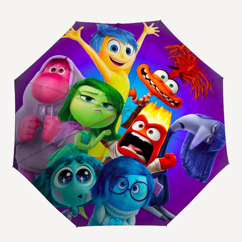 Emotions, Inside Out Themed Automatic Opening and Closing Umbrella, Brightly Colored 8-rib Portable Umbrella, Suitable for Men and Women, A
