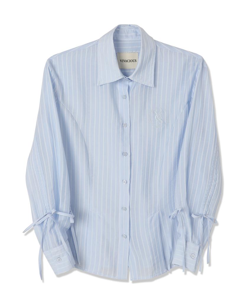 VIVACIOUS Citrus Shirring Point Shirt Blue