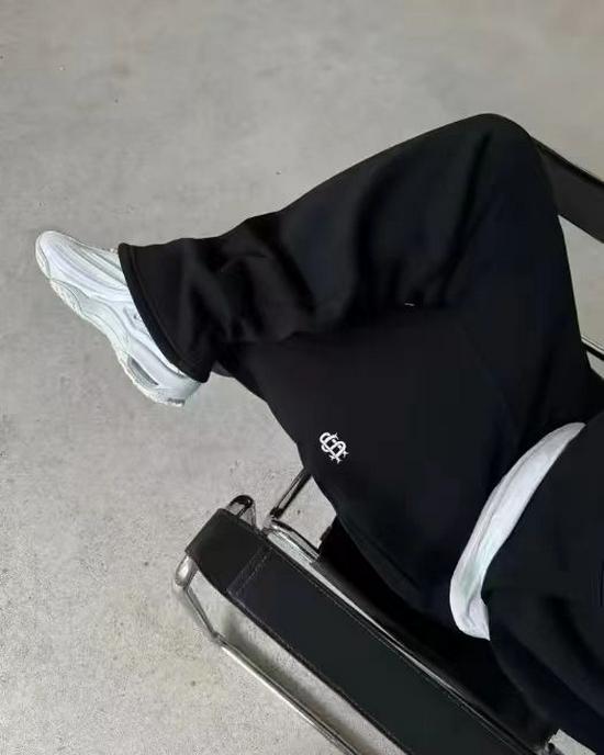 Cross-Border Trendy Unisex Embroidered Zipper Fleece Sweatpants