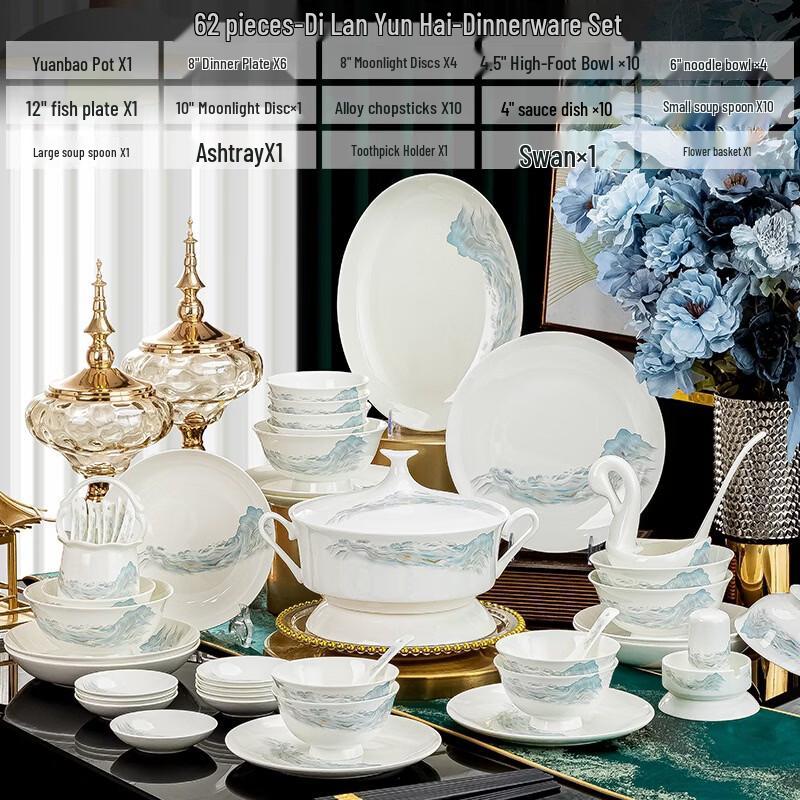Jingdezhen High-End Bone China Dinnerware Set