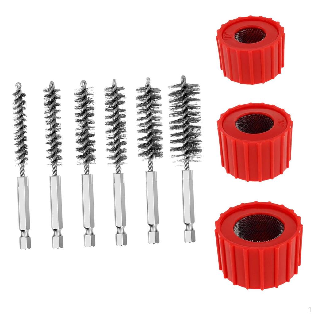 1/2" 3/4" 1" Copper Pipe Cleaner Kit Replacement Polishing Wire Bore Brush for Automobile