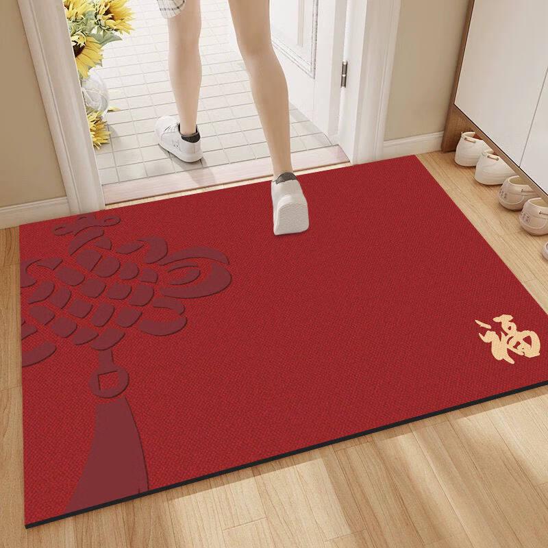High-End Red Chinese Knot Non-Slip Entrance Mat – Festive & Wash-Free for New Year 40*60cm