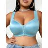 Satin-Unterwäsche mit Knopfleiste vorne, Damen, Große Größen, Raffung, Sport, BH ohne Bügel Text