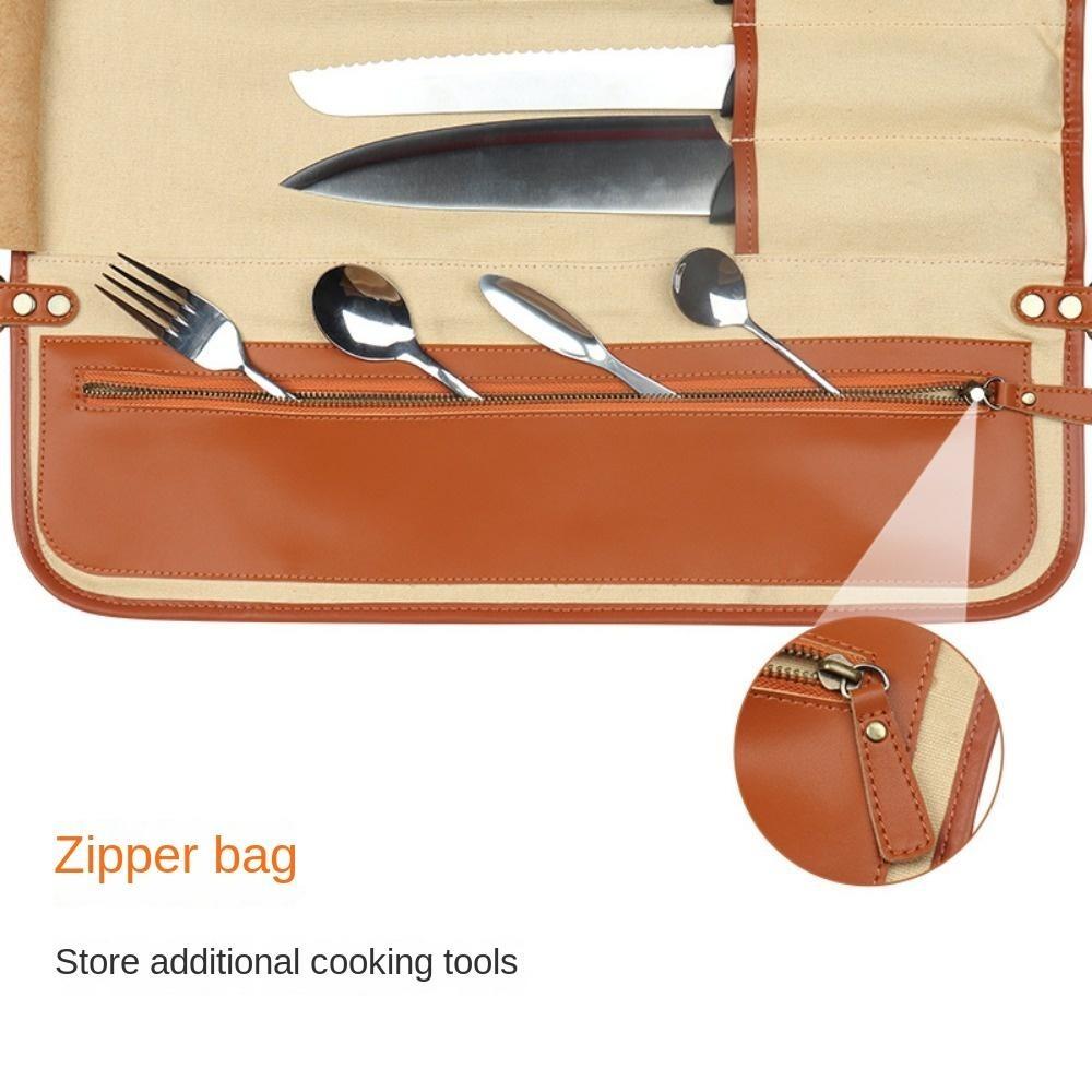 Outdoor Leather Knife Bag, Chef Knife Bag, Cowhide Knife Bag, Outdoor Camping Bag