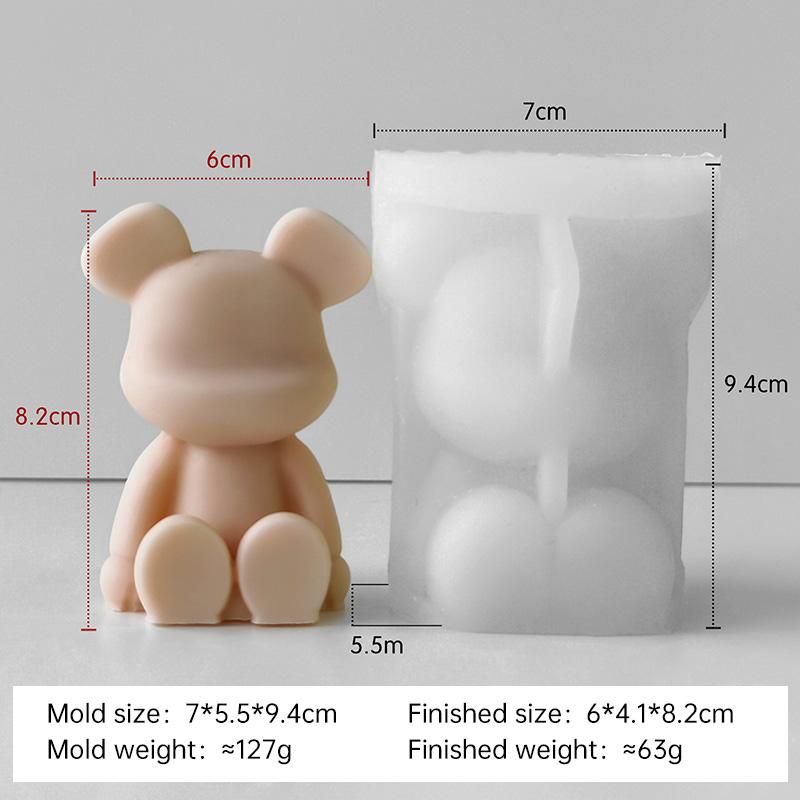 

DIY Violent Bear Aroma Candle Silicone Mold Cartoon Rabbit Epoxy Resin Plaster Mould Animal Bears Chocolate Candy Baking Molds