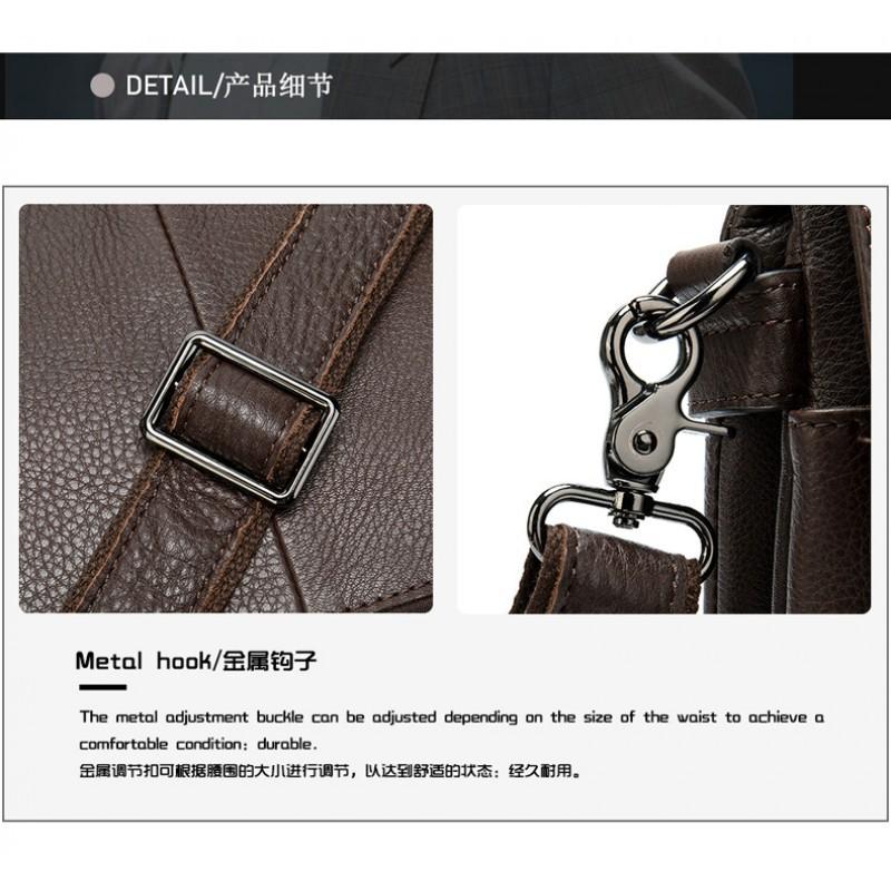 Real Cowhide Men's Leather Crossbody Bag Large Capacity Soft Multifunctional Wrist Antique Handbag Trendy