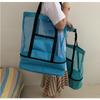 Outdoor-Reise-Picknicktasche, Strand-Isolierung, frische Eistasche, Netz-Strandtasche, kreative multifunktionale Eistasche
