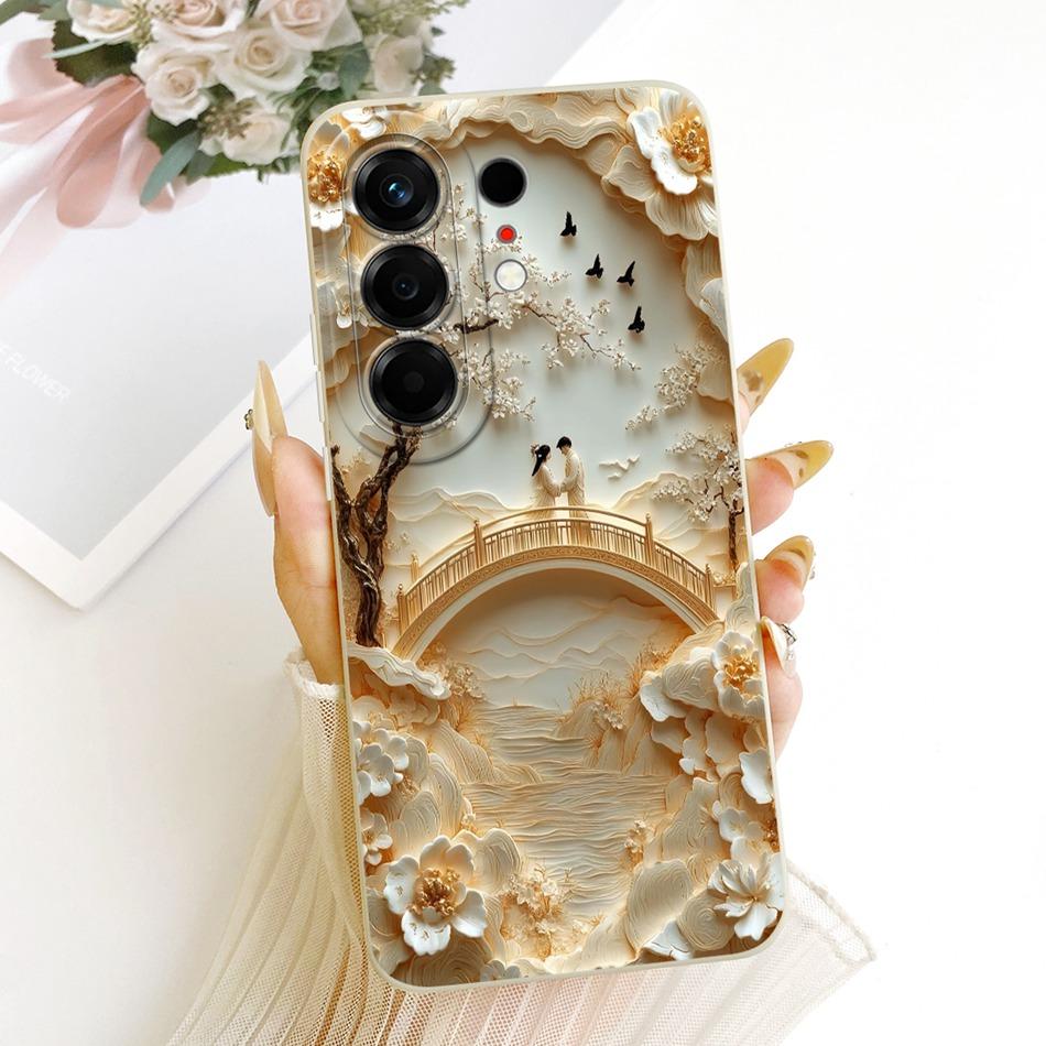 For Tecno Camon 50 4G 2026 Cute Cat Flower Cartoon Phone Case For Tecno Camon50 4G Shockproof Soft Silicone Covers Bumpers