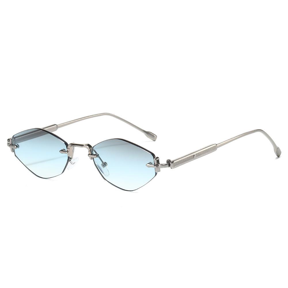 Latest Luxurious Small Frame Gradient Diamond for Women Sunglasses Luxurious Fashion Brand Metal Framed Design Men Sun Eyeglasses UV400 as  picture