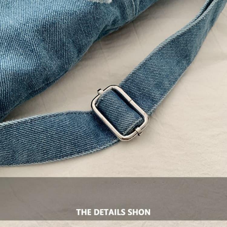 Vintage gewaschene Denim-Tragetasche Schulter-Umhängetasche Damen-Tasche
