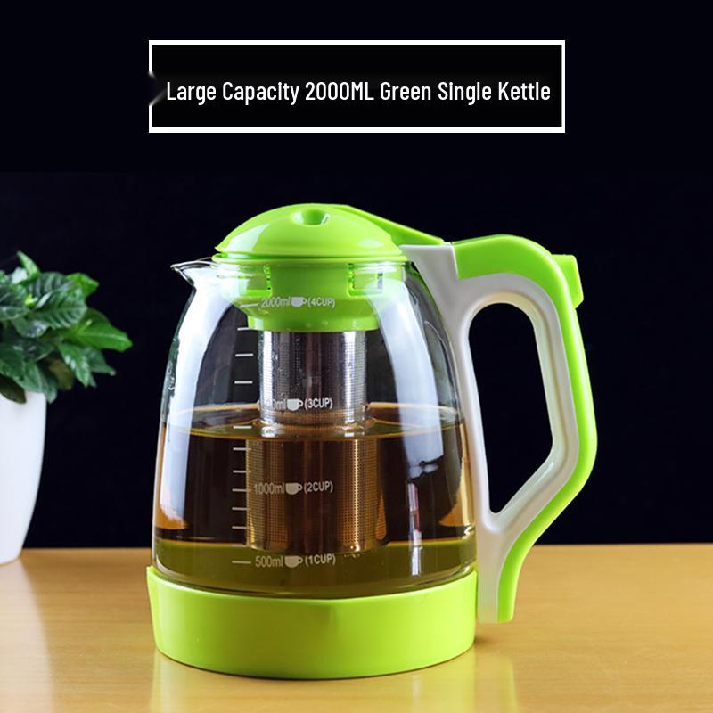 Large Heat-Resistant Glass Teapot with Filter for Flower Tea