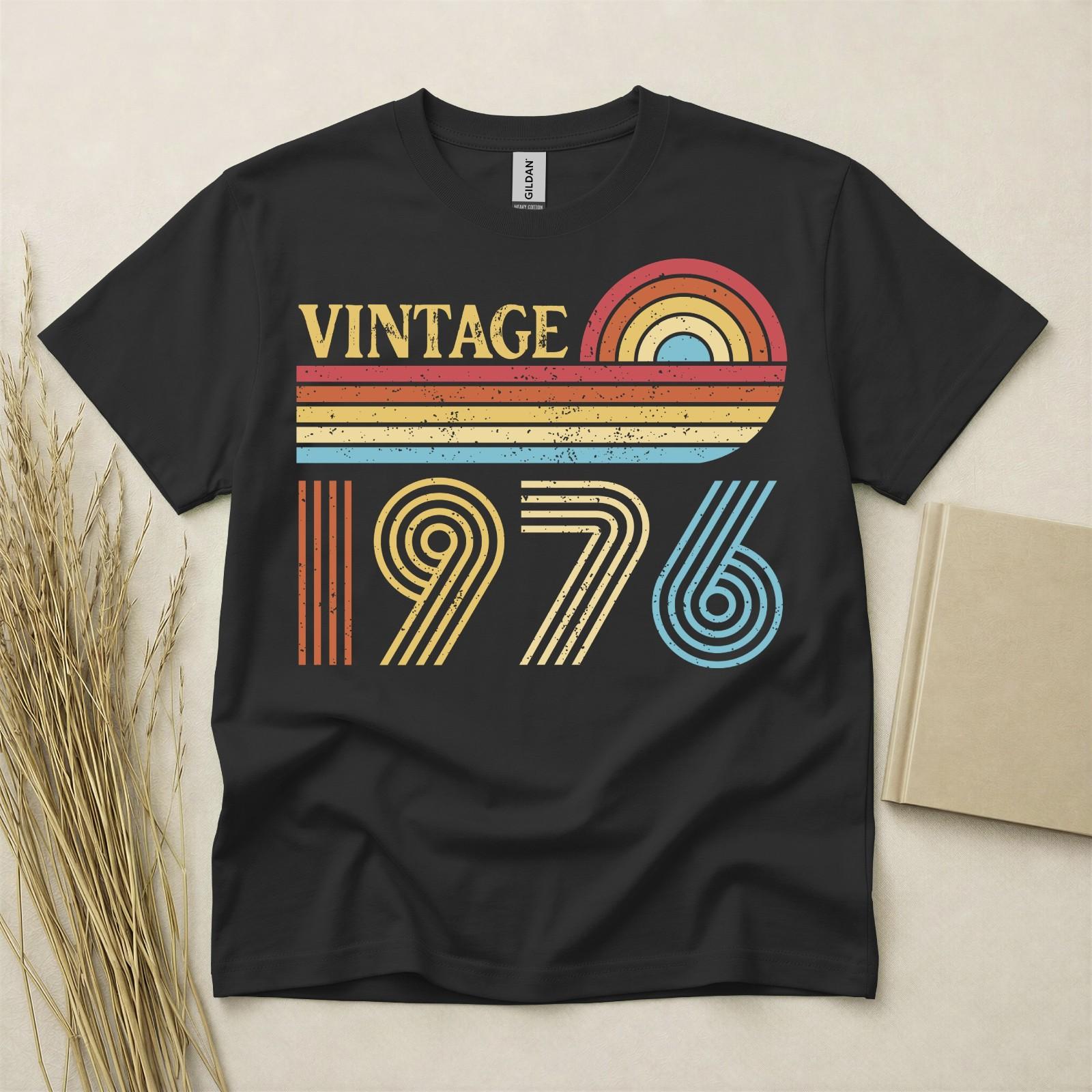 50th Birthday Shirt Born In 1976 50 Years Old Gifts Vintage Retro Style 1976 Tee L