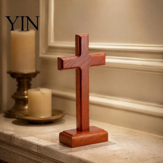 Wooden Standing Christian Gifts Solid Wood Stand Tabletop Ornament, Gifts, Catholic Religious Craft Faith Decor for Home Prayer Room Desktop