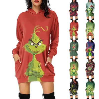 Women's Casual Fashion Long Sleeve  Printed Hooded Pullover Sweatshirt
