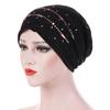 Cappello a turbante pieghevole sottile con strass Cappello lucido elastico Accessori per capelli da donna