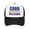 Cabo Verde Flag Mesh Sun Hats Unisex Women Print Trucker Hat Spring Street Style Outdoor Sports Adjustable Snapback Cap