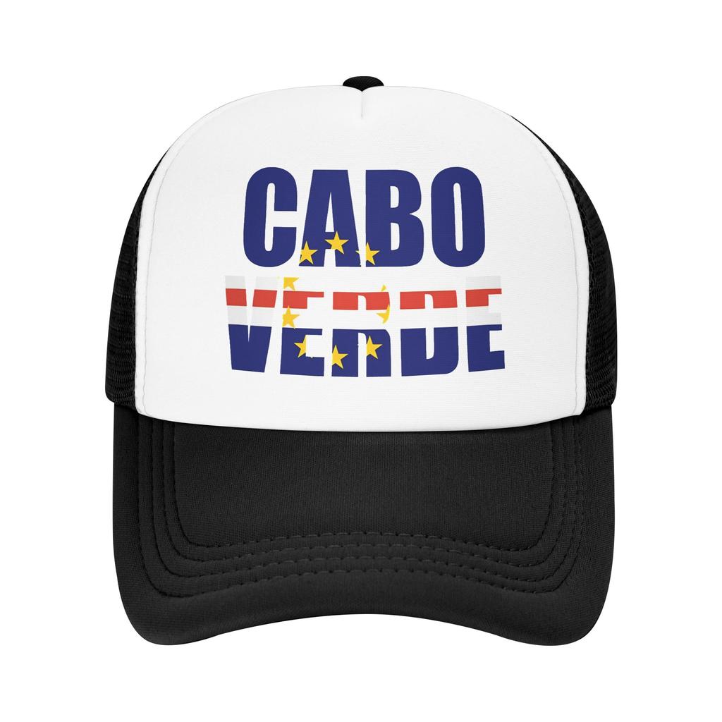 Cabo Verde Flag Mesh Sun Hats Unisex Women Print Trucker Hat Spring Street Style Outdoor Sports Adjustable Snapback Cap